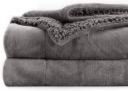 VAS COLLECTIONS Solid Double Sherpa Blanket for Mild Winter  (Polyester, Blue & Grey)...