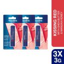 Vaseline Colour+Care Kissing Red Tinted Lip Balm Stick, 3g (Pack of 3)...