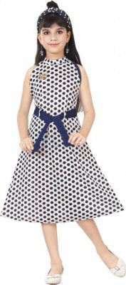 VASTRA FAB Baby Girls Midi/Knee Length Casual Dress (White, Sleeveless)