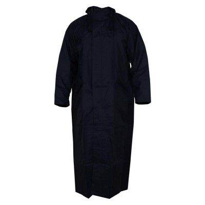 Vastralaya Women's Black Long PVC Hooded Raincoat with Carry Bag