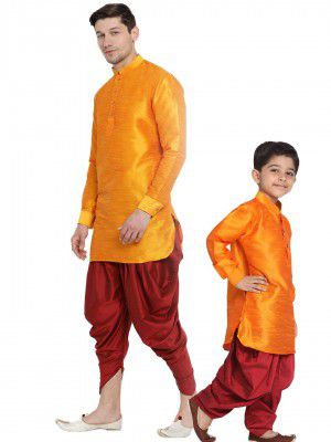 VASTRAMAY Men Cotton Silk Kurta Set
