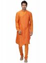VASTRAMAY Men's Chiku Cotton Silk Blend Kurta and Pyjama Set...