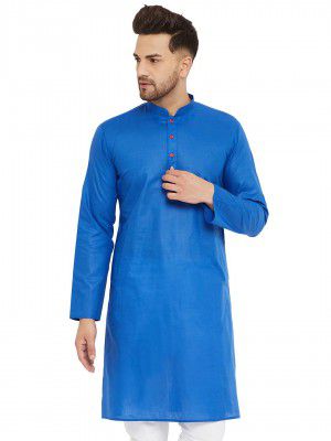 VASTRAMAY VM Mens Cotton Kurta - Timeless Elegance for Festivals & Events |Solid Regular Kurta with Mandarin Collar and Full Sleeves | Classic Design, Premium Comfort, and Versatile Style