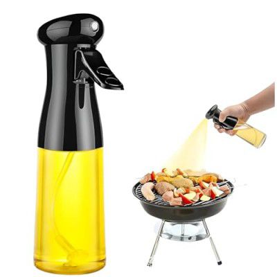 Vasukie 2-in-1 Olive Oil Sprayer and Dispenser Bottle for Kitchen | 500ml Glass Oil Bottle with Premium Nozzle (Spray Bottle)
