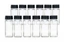 Vasukie Salt & Pepper Square Glass Spice Jar with Black Sifter Two Sided Sifter Cap,Masala jar Spice Container (Each Bottle 120ml) (10 Piece)...