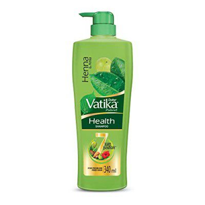 Vatika Health Shampoo - 340ml | With 7 natural ingredients | Repairs Hair damage, Controls Frizz | For All Hair Types | Goodness of Henna & Amla