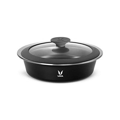 VAYA HauteCase Premium Stainless Steel Casserole Hot & Fresh, Kitchen Hot Pot Improves Dining Table Decor,Sable Black