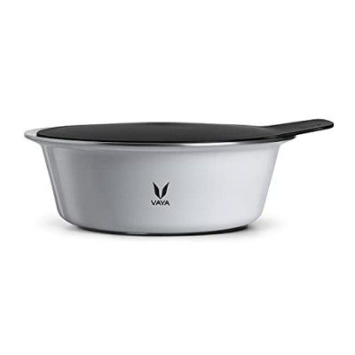 VAYA HauteCase Premium Stainless Steel Hotbox with Stack Lid to Serve Roti, 1500 ML Vacuum Insulated Steel Hot Box Keeps Food Hot & Fresh, Kitchen Hot Pot Improves Dining Table Decor,Chrome Silver