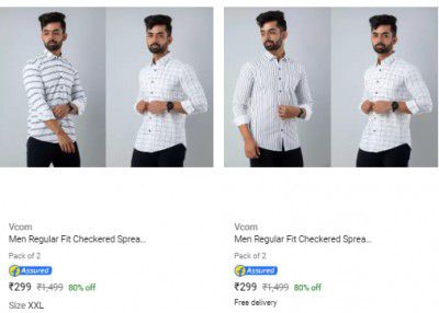 Vcom Casual Shirts Flat ₹299* | Pack Of 2