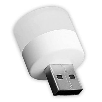VCR USB LED Bulb Mini Light - Pack of 01 - Small LED White Light USB Bulb - Ideal for Indoor and Outdoor Use, 1W, LED Prong USB Power Source