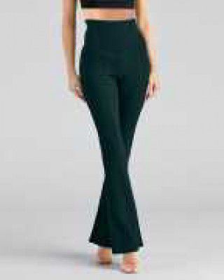VDTREND Women Regular Fit Black Cotton Blend Trousers
