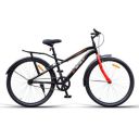 VECTOR 91 Colossal 26T Black Red Unisex Single Speed Cycle with in-Built Carrier City Bike, 16.5 Inch Frame...