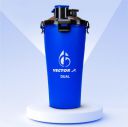 Vector X Dual Shaker/Sipper Bottle with Two Compartment for Storing Different Drinks (Pack of 1, Blue)...