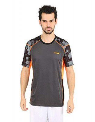 Vector X OMT-117 Men's Round Neck Tshirt (Grey-Orange)