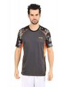 Vector X OMT-117 Men's Round Neck Tshirt (Grey-Orange)...