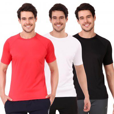 Vector X OMT-257 Dry-Touch Men's Round Neck T-Shirt (Pack of 3 T-Shirt)