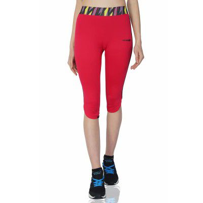 Vector X Polyester Relaxed Regular Fit Capri Activewear for Women (Black)