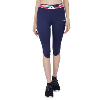 Vector X Polyester Relaxed Regular Fit Capri Activewear for Women (Black)