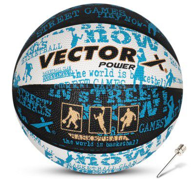 Vector X Power Rubber Moulded Indoor/Outdoor Basketball Size: 3 (Suitable for Practice/Match/Training) + Free Air Needle