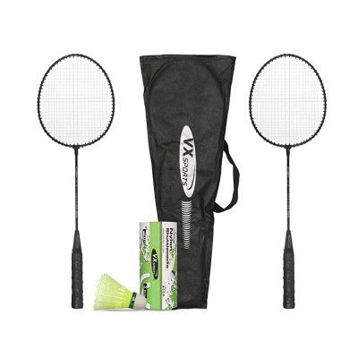 Vector X VX-15 Badminton Racquet with Shuttle for Seniors (Multicolor) - Set of 2