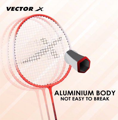 Vector X VXB-150 Badminton Racquet (1 PC Racquet + Full Cover, Red)