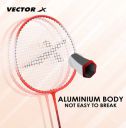 Vector X VXB-150 Badminton Racquet (1 PC Racquet + Full Cover, Red)...