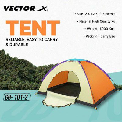 Vector X Waterproof Portable Multicolour Tent (200 x 120 x 105 cm)