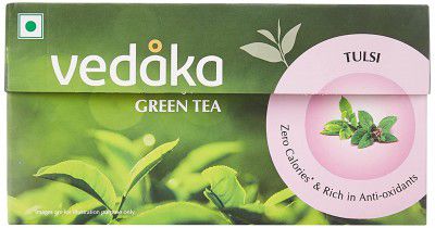 Vedaka Green Tea, Tulsi, 25 Tea Bags Pouch, 80 g