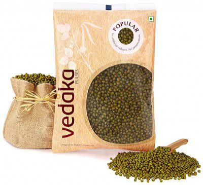 Amazon Brand - Vedaka Popular Green Moong Whole / Sabut, 1 kg