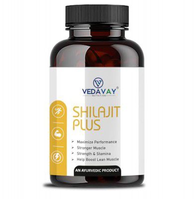 VEDAVAY Shilajit Plus Capsules with Safed Musli, Ashwagandha & Kaunch Beej | Purest Shilajit | Support Strength, Immune, Stamina and health | Ayush Approve/60 Capsules