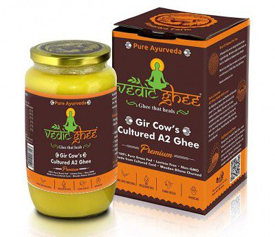 Vedic Ghee Premium A2 Gir Cow Cultured Ghee from Kesariya Farm (1L)