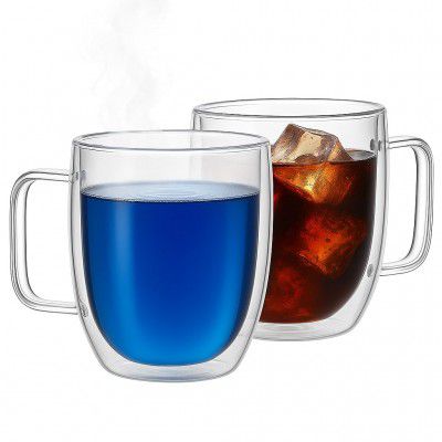 Vedic Tatva Double Wall Glass Cup 260ml – Pack of 2