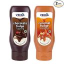 Veeba Toppings Combo - Chocolate Fudge Topping, 380g and Caramel Fudge Topping, 380g - Pack of 2...