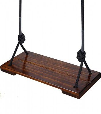 VEENUARTS Wooden Tree Swing Sheesham Wood Hanging Jhoola Swings for Indoor | (17.7X7.9X1.0 Inch)