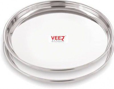 Veer Steel Pack of 2 Dinner Plate Dinner Plate  (Pack of 2)