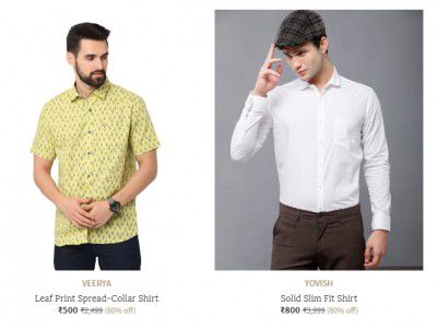 VEERYA Mens Shirt upto 80% off