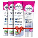 Veet Pure Hair Removal Cream for Women with No Ammonia Smell, Sensitive Skin - 100 g (Pack of 3) | Suitable for Legs, Underarms, Bikini Line, Arms | 2x Longer Lasting Smoothness than Razors...