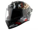 Vega Bolt Crown Men ISI and DOT Certified Glossy Finish Full Face Helmet- Black Red, Size: M(57-58 cm)...