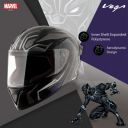 VEGA Bolt Marvel Black Panther Edition Motorbike Helmet (Black Silver)...