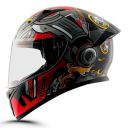 Vega Bolt Superhero Smart Bluetooth Full-Face Helmet – Advanced Safety, Shockproof, Aerodynamic, Premium Comfort Black RED M...