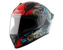 VEGA Bolt Wild ISI and DOT Certified Gloss Finish Full Face Helmet for Men with Clear Visor- Black Blue-M...