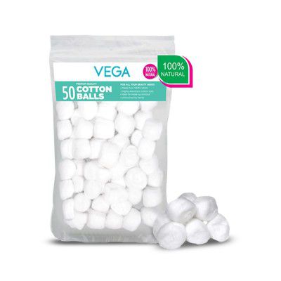 Vega Cotton Balls for Soft & Absorbent for Makeup (50 Pcs, CB-01)