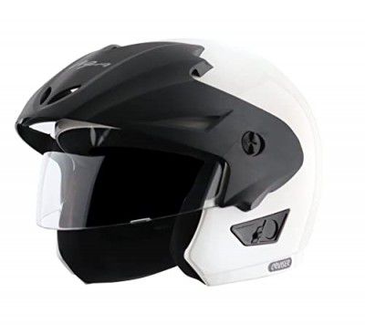 Vega Cruiser ISI Certified Lightweight & Compact with Peak Open Face Helmet (White, Size:M)
