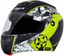 VEGA Crux DX Camouflage Motorbike Helmet  (Dull Black Neon Yellow)...