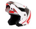 Vega Crux Dx Checks ISI Certified Gloss Smooth Finish Flip-Up Helmet for Men and Women with Clear Visor And Extra Rainbow Visor(White Red, Size:L)...