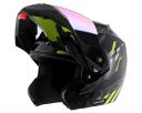 Vega Crux Dx Flex Flip-Up Full Face Helmet Black Neon Yellow, Size: L(59-60 cm)...