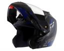 Vega Crux Dx Flex ISI Certified Smooth Gloss Finish Flip-Up Helmet for Men and Women with Clear Visor And Extra Mercury Visor(Black Blue, Size:L)...