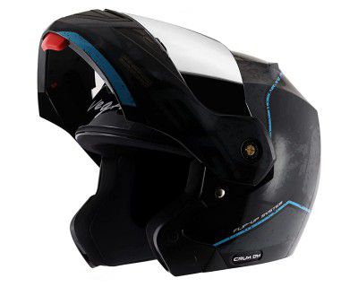 Vega Crux Dx Victor Black Grey Helmet with Clear Visor and Extra Mercury Visor