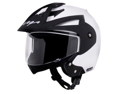 Vega Crux ISI Certified Flip-Up Helmet (White, Size: M)