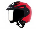 Vega Crux Open Face Red Helmet With Clear Visor and Extra Mercury Visor-M...